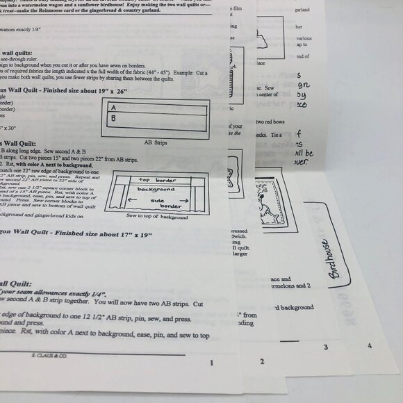 S. Claus & Co Santa Apron Quilt Pattern 86901 Watermelon Cart Fiber Mosaics Wall - Picture 4 of 5
